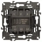 Выключатель тройной, 10АХ-250В, Эра Elegance, антрацит,14-1107-05