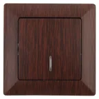 Выключатель Intro Solo 4-102-10 одноклавишный с подсветкой, 10А-250В, IP20, СУ, венге
