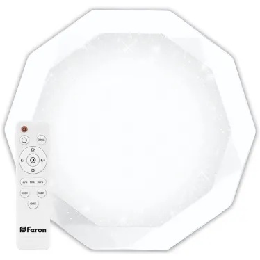 Светильник светодиодный ДБО-36w матовый с эффектом Звездного неба регулировкой цветовой температуры 3000-6500К светового потока max 2900Лм и режима освещенности с пультом управления и таймером выключения