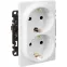 Valena LIFE Розетка силовая двойная 2х2К+З 16А 250В с лицевой панелью со шторками безвинтовые зажимы белая