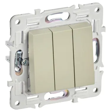 SKANDY Выключатель 3-клавишный 10А SK-V11B бежевый IEK
