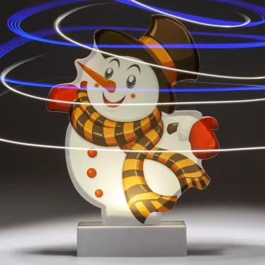 Светильник декоративный новогодний Снеговичок, холодный белый LED, h 24 см, 3*АА, IP20