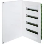 Щит встраиваемый пластиковый 4х18, белая дверь с клеммником заземления нейтрали