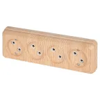 Розетка Intro Quadro 2-207-11 без заземления четырехместная 4х2P, 16А-250В, IP20, ОУ, сосна