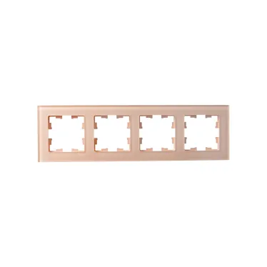 BRITE Рамка 4 поста РУ-4-2-БрП стекло персиковый матовый IEK