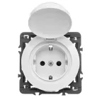 Панель лицевая розетки 2К+З с заземлением IP44 немецкий стандарт