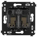 Avanti Розетка в стену, 2P+E, с защитными шторками, ''Черный квадрат''