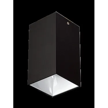 Светильник светодиодный ДПО GU10 без лампы квадратный черный корпус белый рефлектор