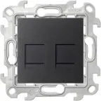 Розетка 2хRJ45 кат 5е UTP, графит