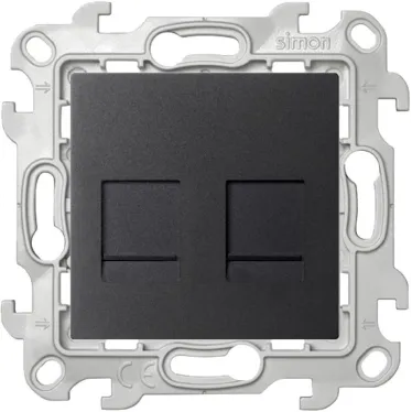 Розетка 2хRJ45 кат 5е UTP, графит
