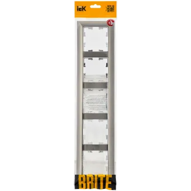 BRITE Рамка 5 постов РУ-5-Бр хром/никель IEK