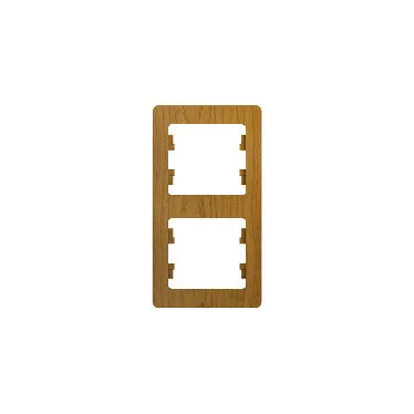 GLOSSA Рамка 2 поста вертикальная дуб