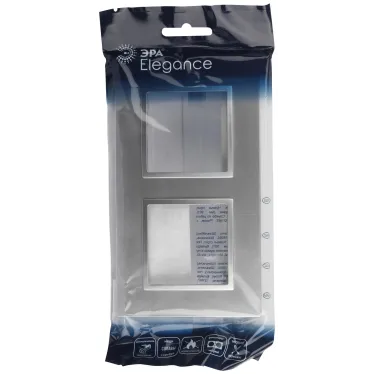 Рамка для розеток и выключателей Elegance 14-5012-03 Classic, на 2 поста, алюминий