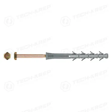 Дюбель фасадный с шурупом 10х115 TSX потайной бортик, полипропилен, шестигранная головка (6шт)