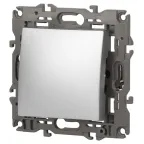 Переключатель промежуточный, 10АХ-250В, Эра Elegance, алюминий,14-1108-03