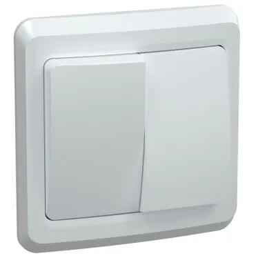 Выключатель ВС10-2-0-ВБ двухклавишный 10А ВЕГА белый