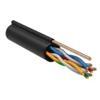 Витая пара U/UTP кат 5е 4 пары 24AWG LDPE с тросом 1.2мм черный 305м