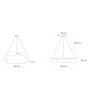 Светильник LED Geometria Hexagon SPO-121-W-40K-038 38Вт 4000K 4000Лм IP40 600х80 белый подвесной драйвер внутри