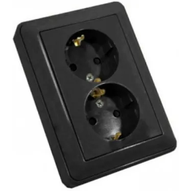 Розетка В59 СУ С ЗК 2 Я черный бархат