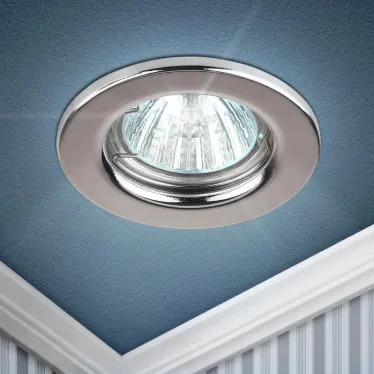 Светильник штампованный MR16,12V/220V, 50W хром ST1 CH