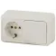 Блок розетка с выключателем Intro Quadro 2-701-02 горизонтальный 10(16)А-250В, IP20, ОУ, слоновая кость