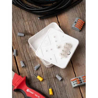 Коробка разветвительная КМР-030-030кг наружная (75х75х25) белая с клеммником PROxima