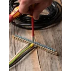 Шина PEN ноль-земля 6х9мм 22 отверстия латунь крепеж по краям PROxima