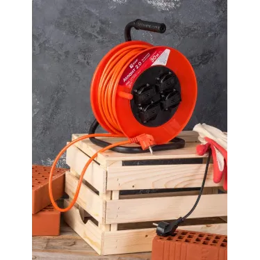 Удлинитель на катушке 'Атлант 2.0' 4 гнезда 30м с заземлением ПВС 3x1.5 16А/3.5кВт IP44 PROxima