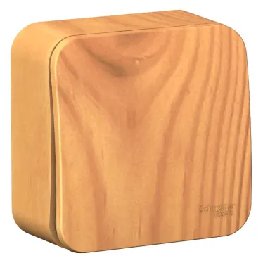 Выключатель одноклавишный наружный BLАNCА (cх.1) с самовозвратом, с изолирующей пластиной, 10А, 250В, ясень