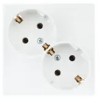 Розетка 2х2К+З Schuko без штор, белый