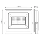 Прожектор светодиодный 100W 6700lm IP65 3000К черный | 613527100 | Gauss