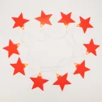 Гирлянда светодиодная Звездопад красная 10 LED, 2,25 м, прозрачн. ПВХ, теплый белый свет свечения, 2хАА (батарейки не в компл.) | 304-002 | NEON-NIGHT