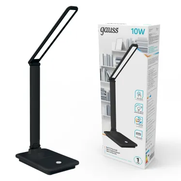Светильник настольный GTL202 10W 550lm 3000-6000K 170-265V черный диммируемый USB LED 1/8/32 | GT2022 | Gauss