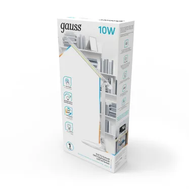 Светильник настольный GTL204 10W 550lm 2700-6500K 170-265V белый диммируемый + ночник LED 1/10/30 | GT2041 | Gauss