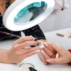 Лупа на струбцине , круглая, 5D, с подсветкой 72 LED, регулятор яркости, белая | 31-0532 | REXANT