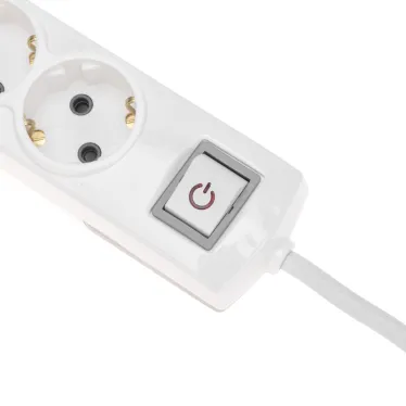 Удлинитель PREMIUM 3 гнезда, 3м, 3х1,5мм², с/з, с выключателем, белый | 13-4104 | REXANT