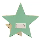 Деревянная фигура с подсветкой Домик Звездочета бирюзовая 26х7х25 см, | 504-019 | NEON-NIGHT