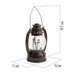 Декоративный фонарь с эффектом снегопада и подсветкой "Снеговики", Белый | 501-061 | NEON-NIGHT