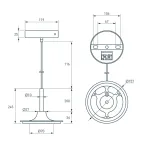 Подвес SPX-HANG-R150-L1400 (BK) (Arlight, Металл) | 043223 | Arlight