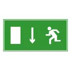 Эвакуационный знак ЭП09 Выход (левосторонний) 140x280 мм | ЭП09 140280 | TechnoLux