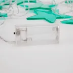 Гирлянда светодиодная Звездопад бирюзовая 10 LED, 2,25 м, прозрачныйПВХ, белый цвет свечения, 2 х АА (батарейки не в комплекте) | 304-004 | NEON-NIGHT