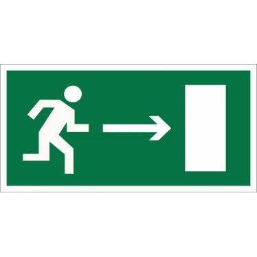 Пиктограмма (Пластина) Напр. к эвакуационному выходу направо BL-2010B.E03 для BRIZ, VOLNA, YANTA | a15027 | Белый свет