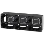 Коробка накладного монтажа 3 поста, Эра12, чёрный 12-6103-06