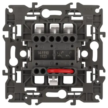 Переключатель для жалюзи (кноп), 10АХ-250В, Elegance, механизм (10/100/3000) 14-1110-99