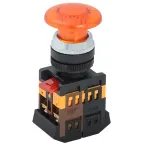 Кнопка AELA22 Гриб желтая неон 1з+1р