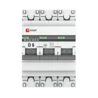 Выключатель автоматический трехполюсный 6А D ВА47-63 4.5кА PROxima