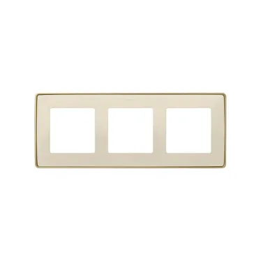 Рамка 3 поста слоновая кость/основание шампань