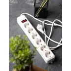 Фильтр сетевой 6x3м 10А/2.2 кВт с выключателем с заземлением ПВС 3х0.75 Блокбастер PROxima