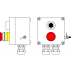 Взрывозащищенный пост управления из полиэстера CPE-Р-03 -(1xP1B(11) -1xP3E(11)) - 2x6018AASBKGM2SB(C)1Ex d e IIC T6 Gb / Ex tb IIIC T80°C Db IP66