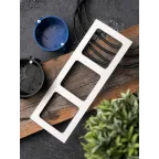 Стокгольм Рамка 3-местная белая с линией цвета черный